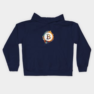 Bitcoin Three by Patrick Hager Kids Hoodie